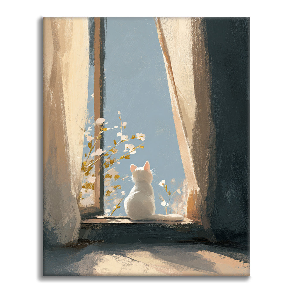 Windowsill Kitten - Paint by Numbers