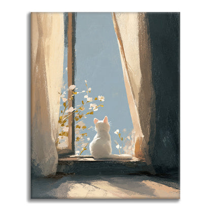Windowsill Kitten - Paint by Numbers