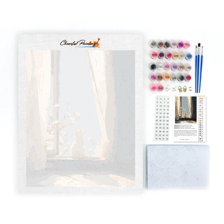 Windowsill Kitten - Paint by Numbers