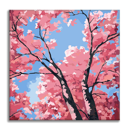 Cherry Blossom Sky - Mini Paint by numbers