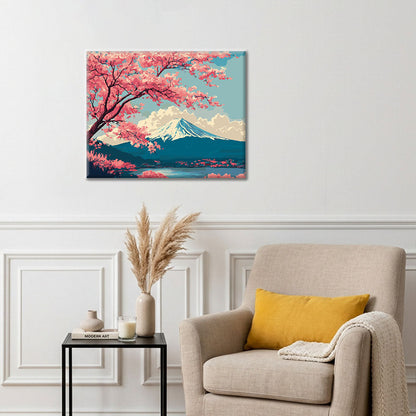 Fuji Spring Scene - Paint by Numbers
