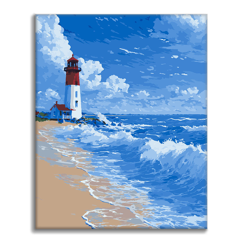 Lighthouse - Waves - Paint by Numbers