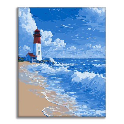 Lighthouse - Waves - Paint by Numbers