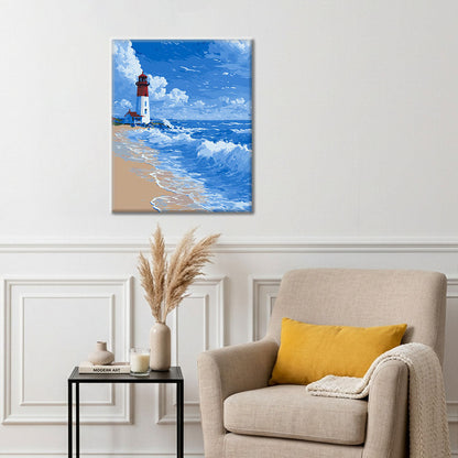 Lighthouse - Waves - Paint by Numbers
