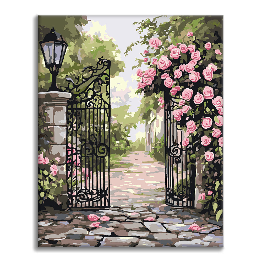 Roses on the Iron Gate - Paint by Numbers