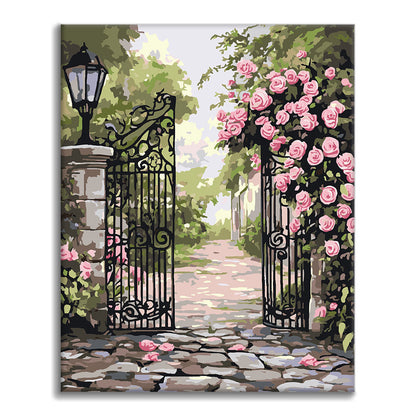 Roses on the Iron Gate - Paint by Numbers