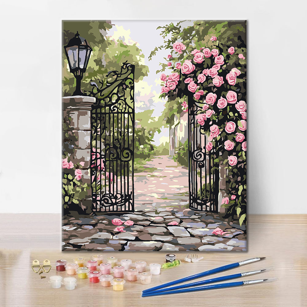 Roses on the Iron Gate - Paint by Numbers