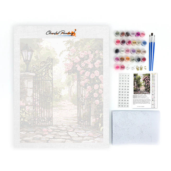 Roses on the Iron Gate - Paint by Numbers