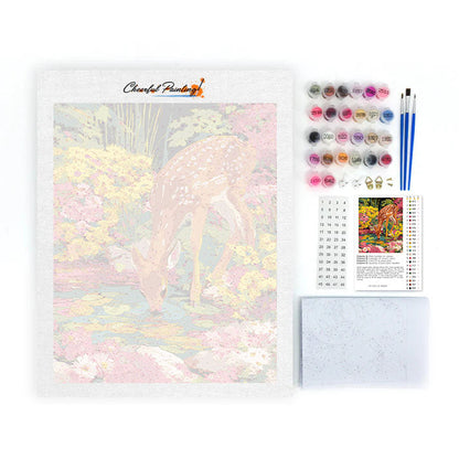 Sika deer drinking water - Paint by Numbers