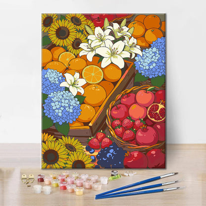 Sunny Street Market II - Paint by Numbers