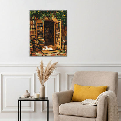The Library Cat - Paint by Numbers