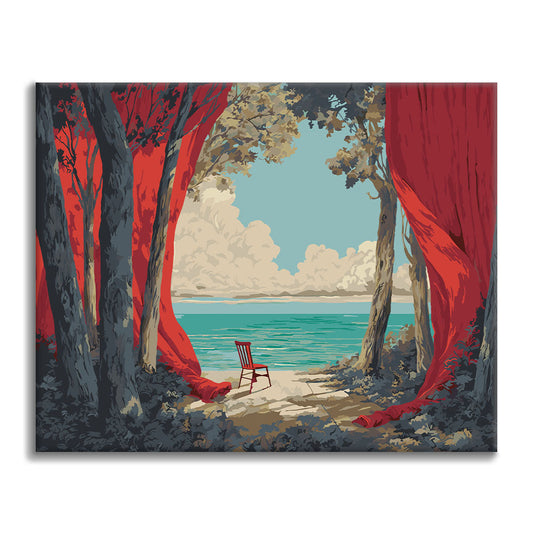 The Sea Behind the Curtain - Paint by Numbers