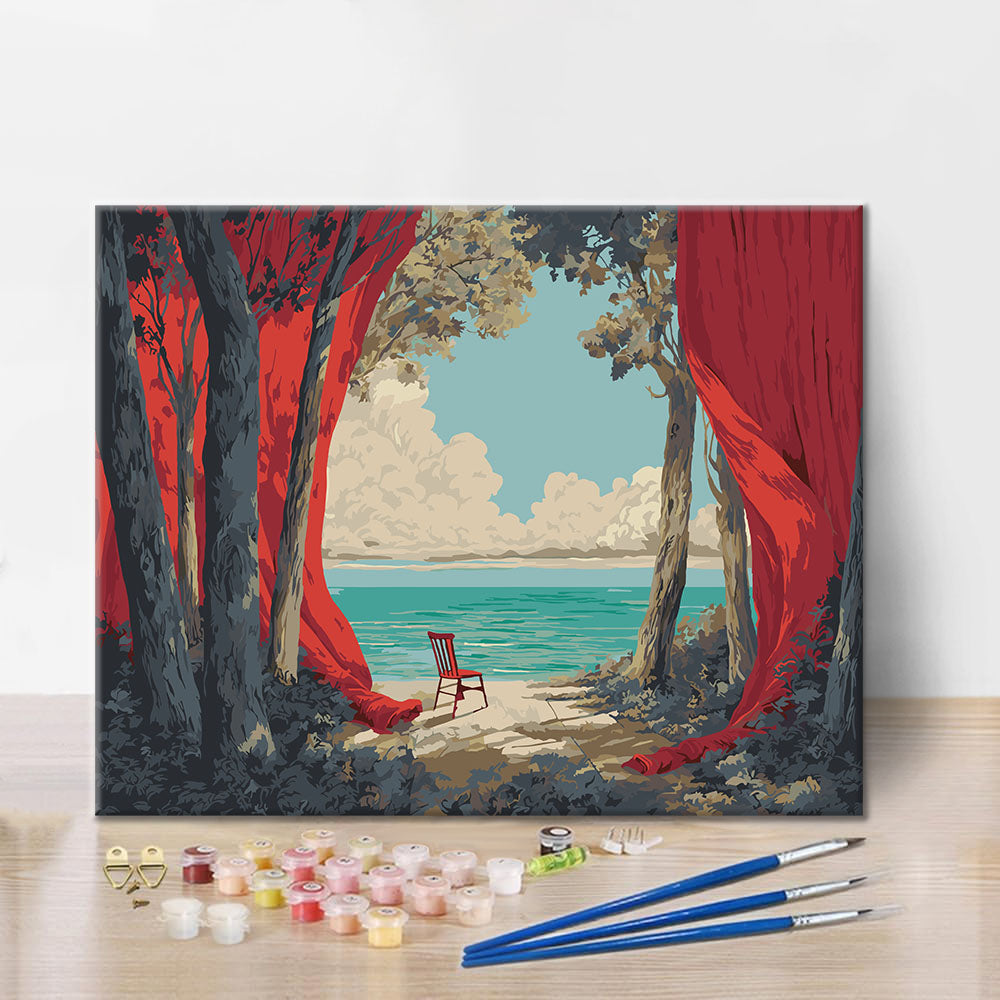 The Sea Behind the Curtain - Paint by Numbers