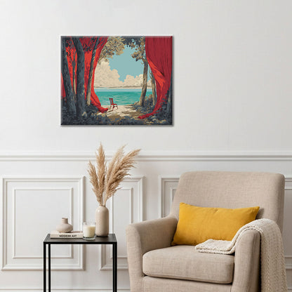 The Sea Behind the Curtain - Paint by Numbers