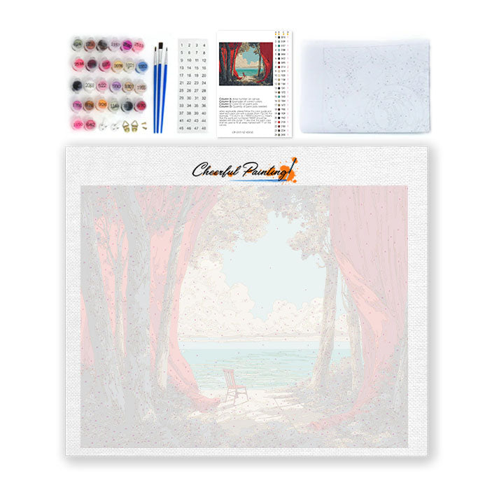 The Sea Behind the Curtain - Paint by Numbers