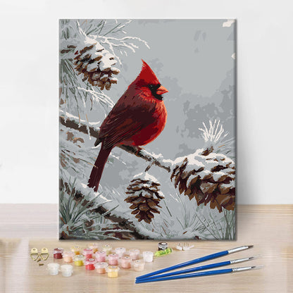 Winter Cardinal - Paint by Numbers