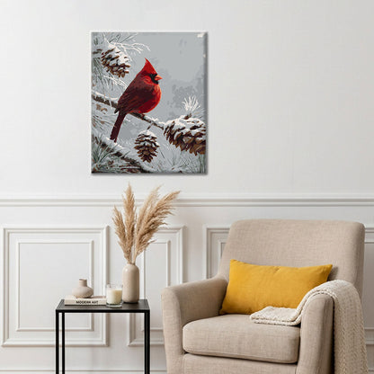 Winter Cardinal - Paint by Numbers