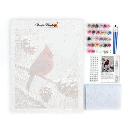 Winter Cardinal - Paint by Numbers
