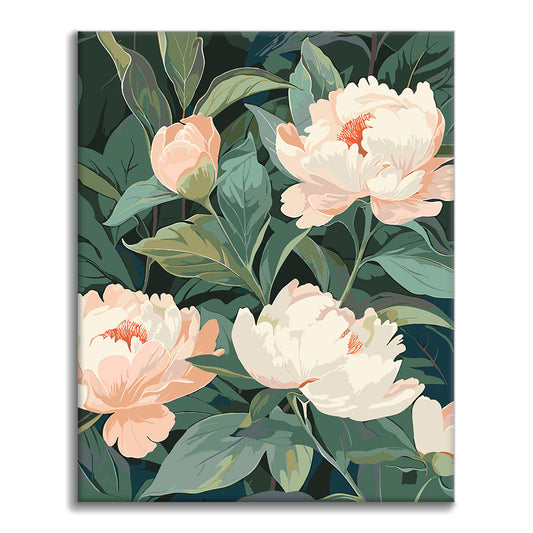 Art Nouveau Peony - Paint by Numbers