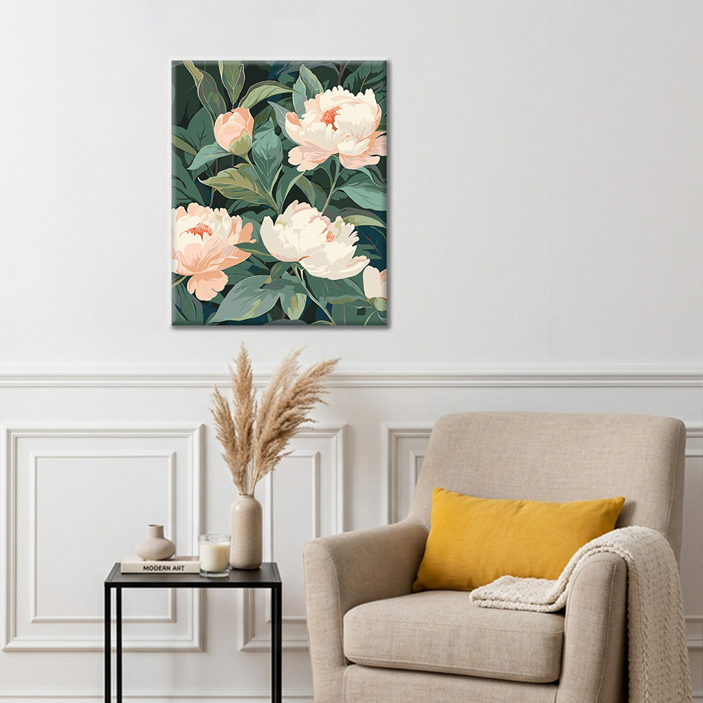 Art Nouveau Peony - Paint by Numbers