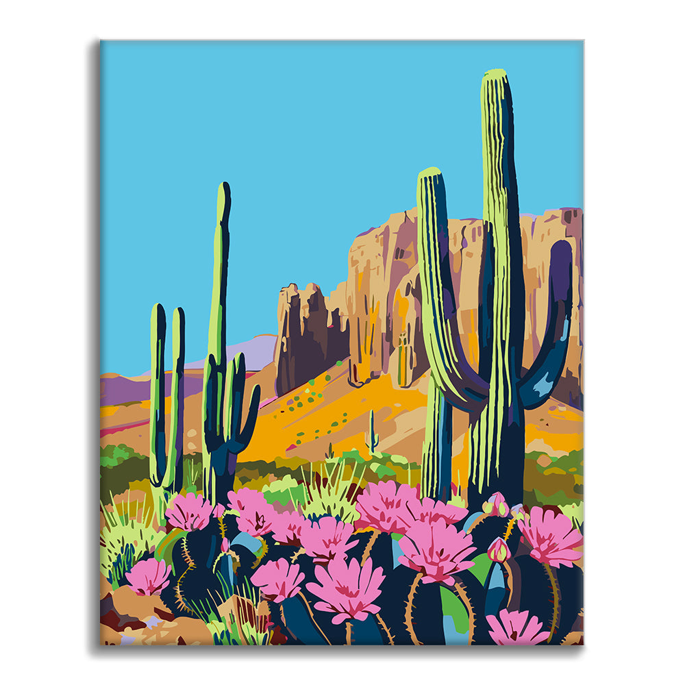 Desert Cactus Flower - Paint by Numbers