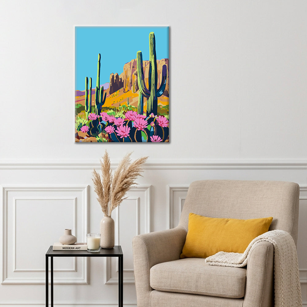 Desert Cactus Flower - Paint by Numbers
