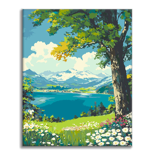 Lakeside Blossoms - Paint by Numbers