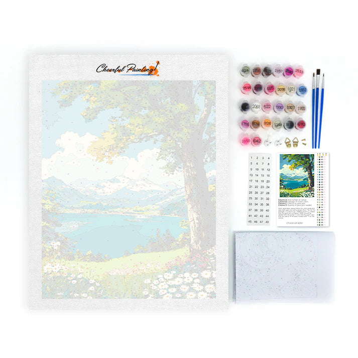 Lakeside Blossoms - Paint by Numbers
