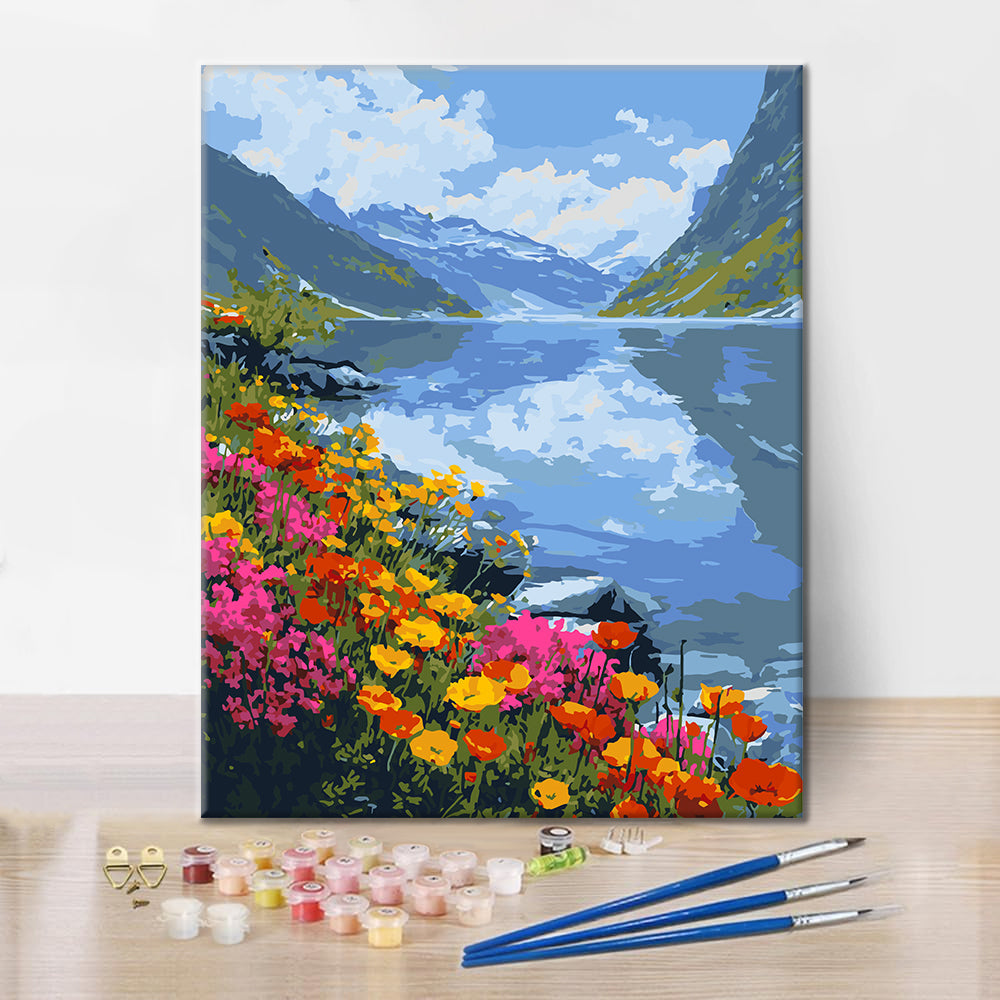 Blooming Lake - Paint by Numbers