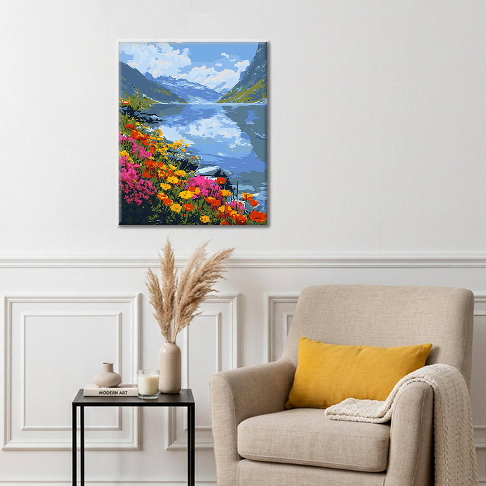Blooming Lake - Paint by Numbers