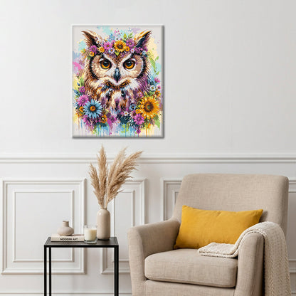 Blooming Owl - Paint by Numbers