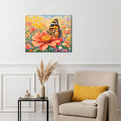 Butterfly on Flower - Paint by Numbers