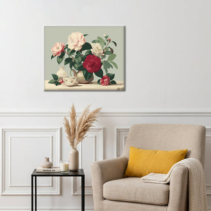 Elegant Camellias - Paint by Numbers