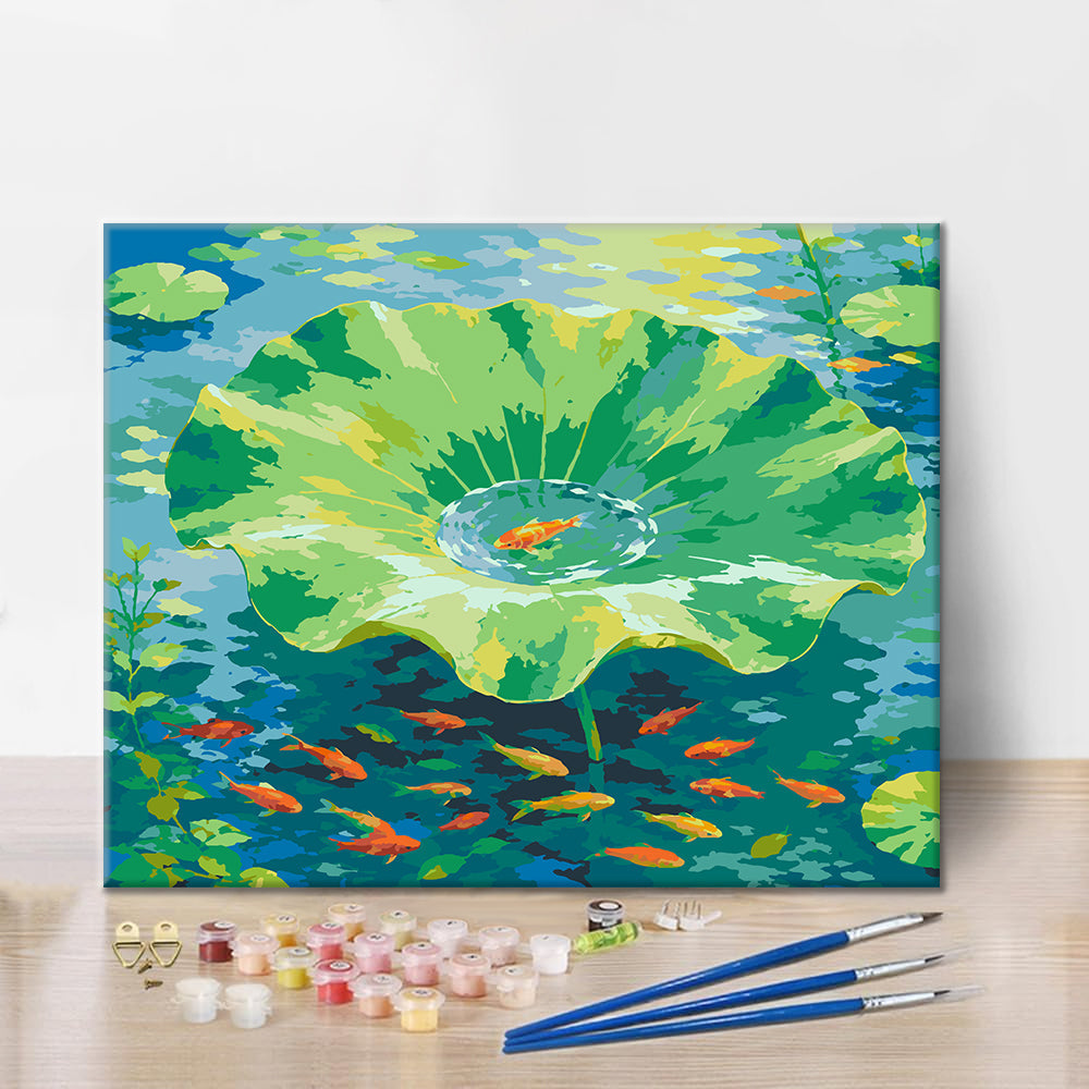 Fish on Lotus Leaf - Paint by Numbers