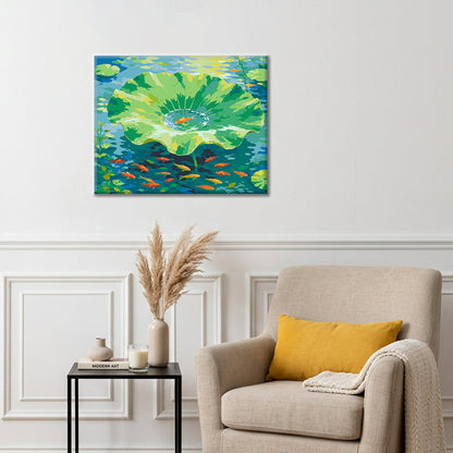 Fish on Lotus Leaf - Paint by Numbers