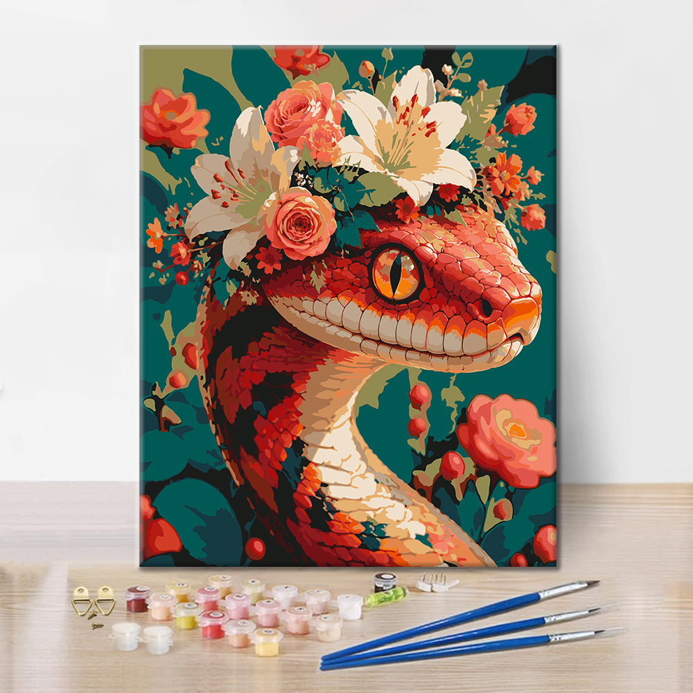 Floral Serpent - Paint by Numbers