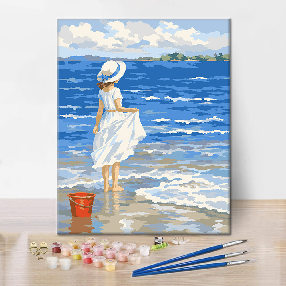 Girl on the Beach - Paint by Numbers