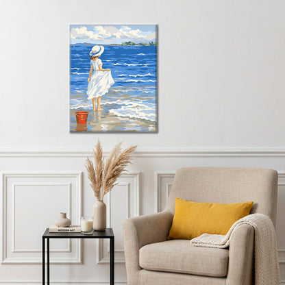 Girl on the Beach - Paint by Numbers