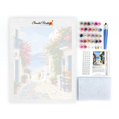 Greek Island Street - Paint by Numbers