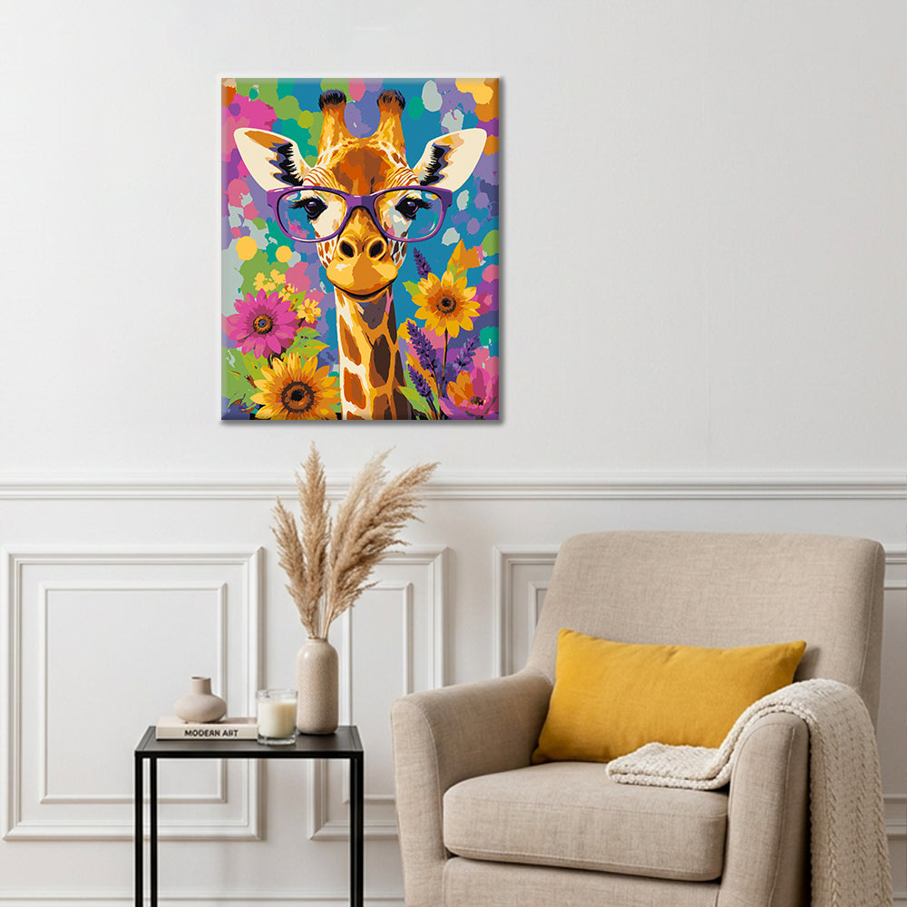 Hipster Giraffe - Paint by Numbers