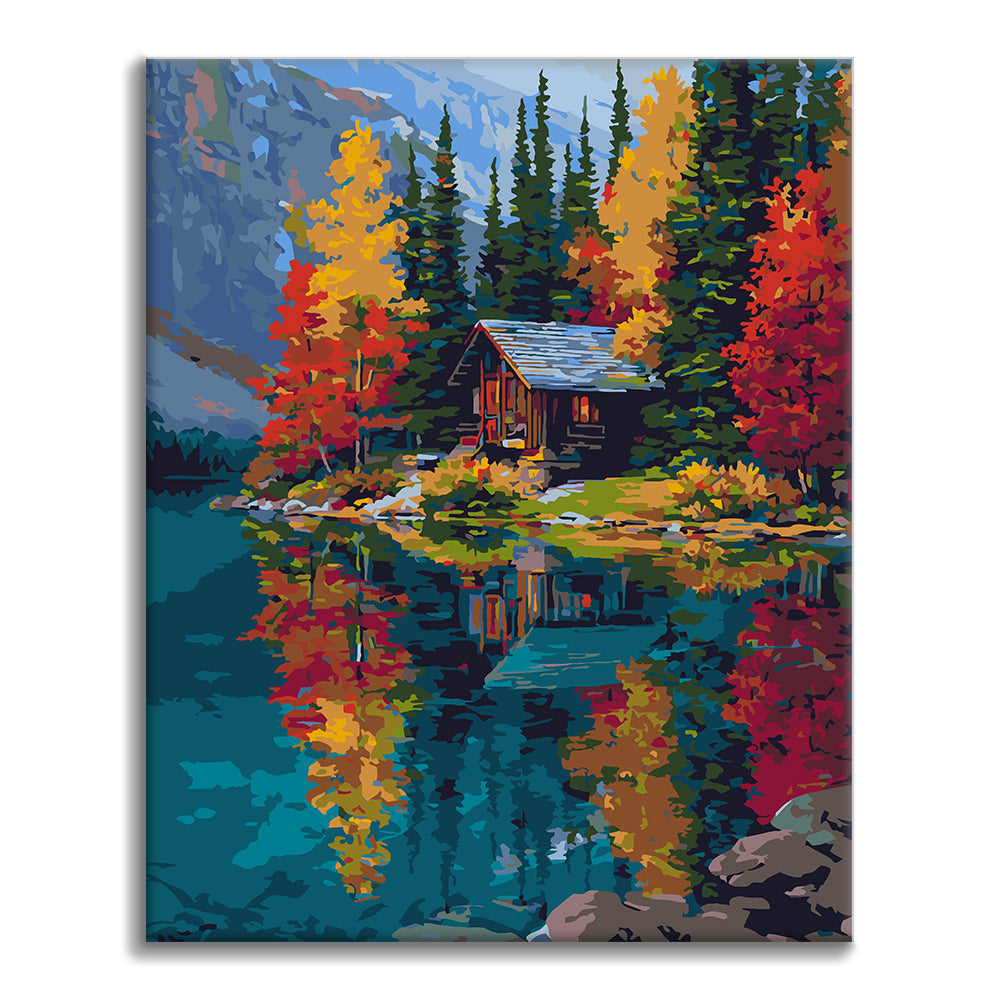 Lakeside Cabin - Paint by Numbers