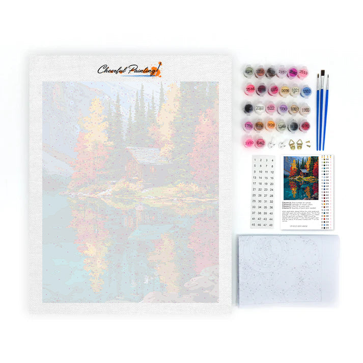 Lakeside Cabin - Paint by Numbers