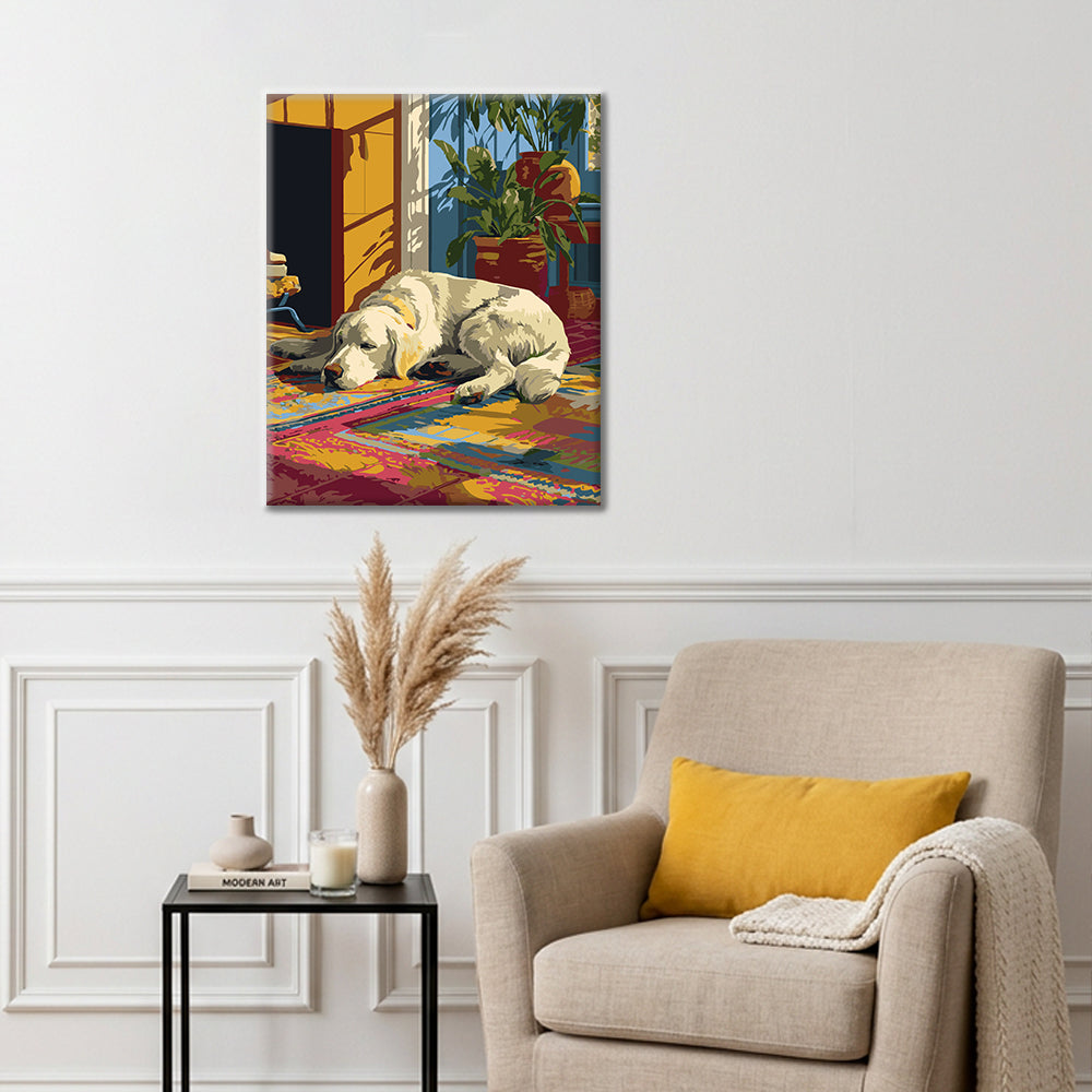 Lazy Golden Retriever - Paint by Numbers
