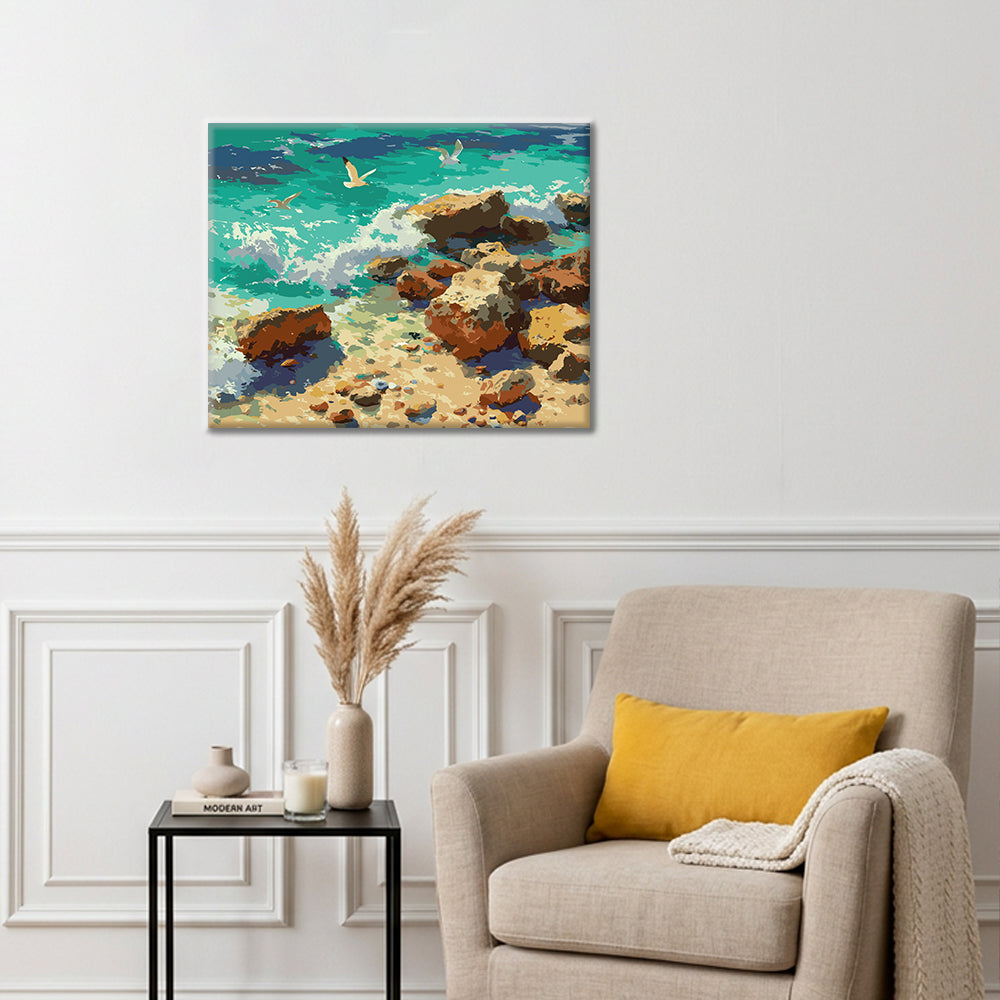 Rocky Shore - Paint by Numbers