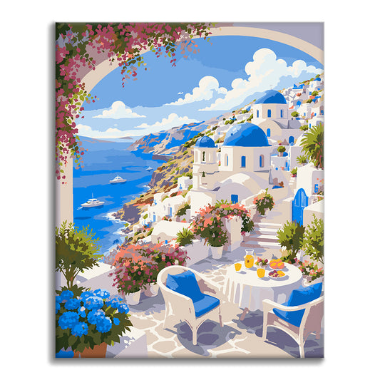 Santorini Bliss - Paint by Numbers
