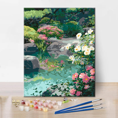 Serene Garden Reflections - Paint by Numbers