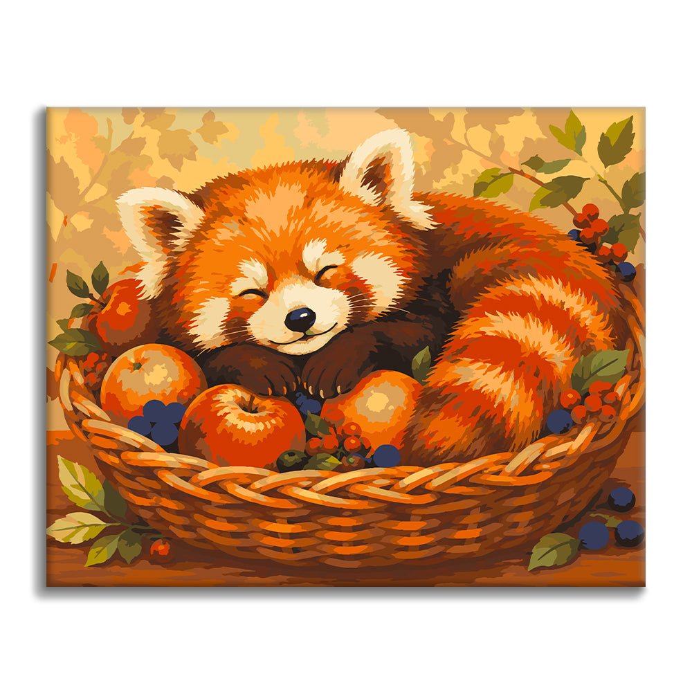 Sleeping Red Panda - Paint by Numbers