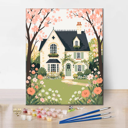 Spring Cottage - Paint by Numbers
