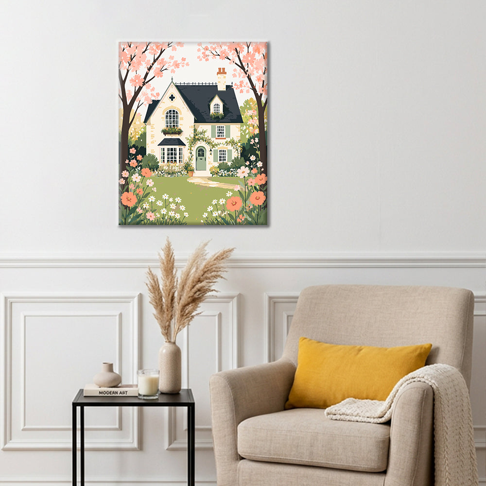 Spring Cottage - Paint by Numbers