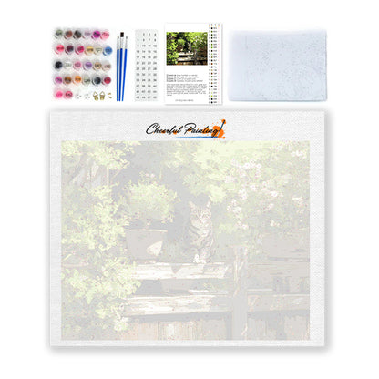 Sunny Garden Kitten - Paint by Numbers